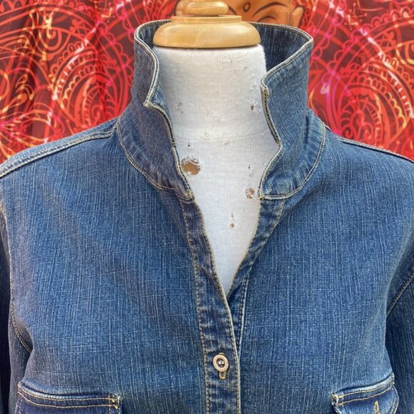 92-(VWC) Vintage. Womens. Long Denim. Jacket.HotKiss.1980s. Rare Find. - Picture 6 of 11